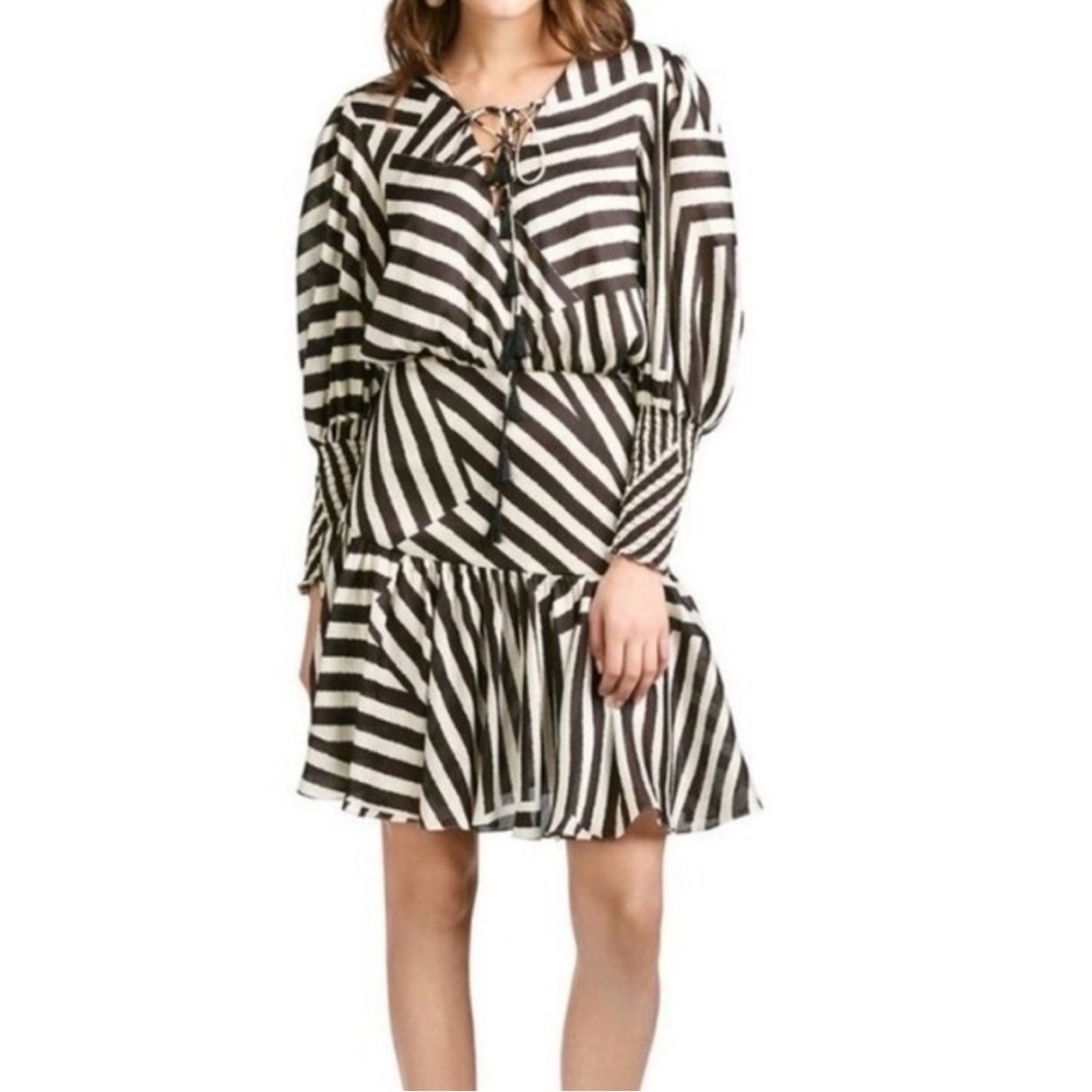 Sachin & Babi Samarah Directional Stripe Long Sleeve Dress S